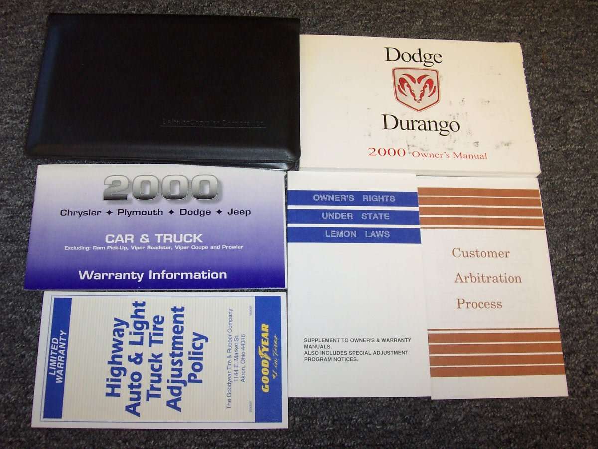2000 Dodge Durango Owner's Operator Manual User Guide Set 2000 Dodge Durango Owner's Operator Manual User Guide Set