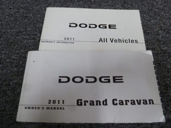 2011 Dodge Grand Caravan Owner's Operator Manual User Guide Set